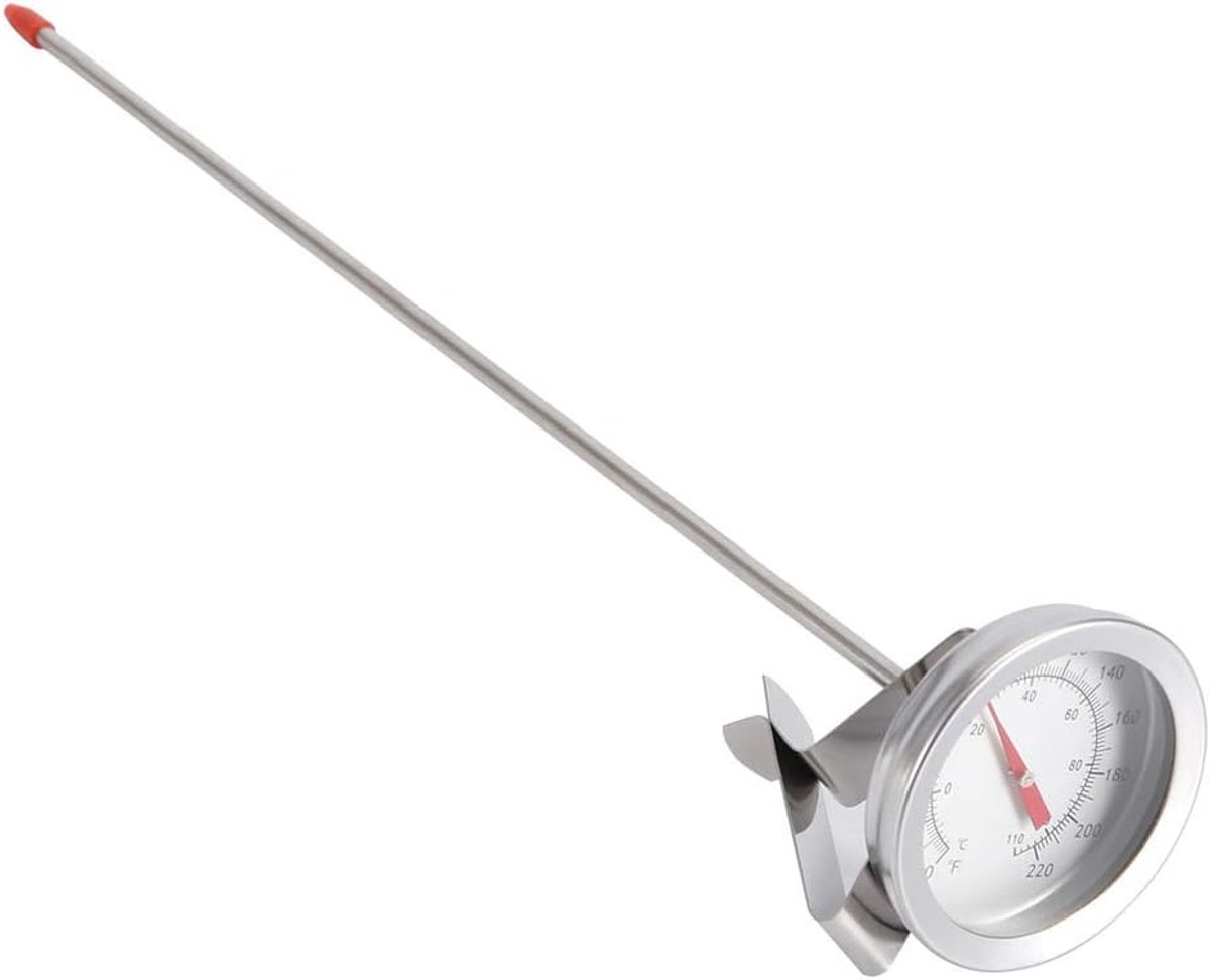 SnelShoppen - Instant Read 2-Inch Dial Thermometer voor Hete Vloeistoffen, Melk, Koken, Yoghurt, Thuisbrouwen, Wijn, Bier, 12-Inch Probe, Keukenaccess