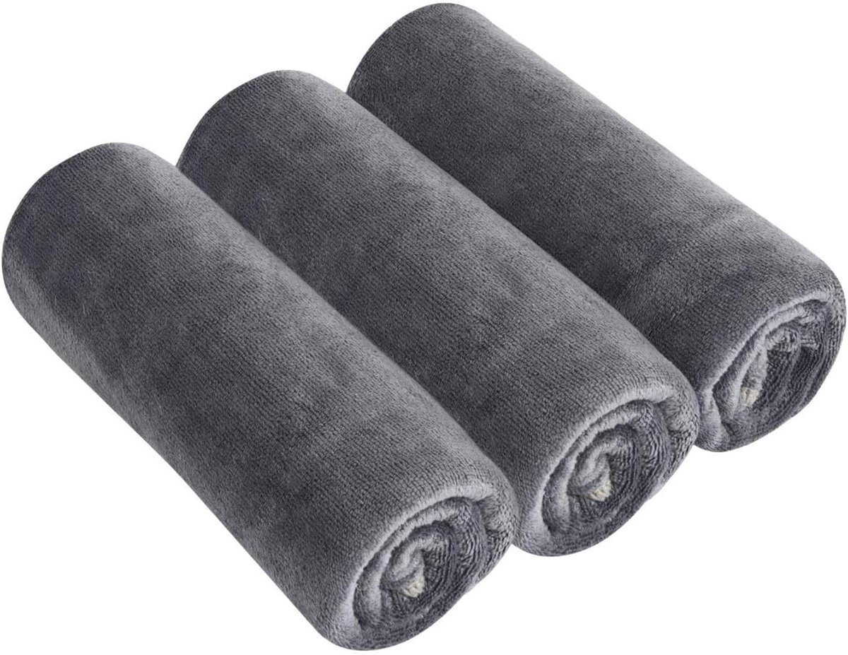 SnelShoppen - Gymdoek Sportdoek Sneldrogend Absorberend Microvezel Fitness Handdoeken Voor Mannen Vrouwen 40cm x 80cm 3 Stuks Grijs