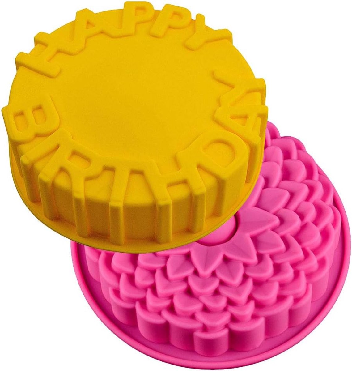 SnelShoppen - Non-Stick Siliconen Mallen Verjaardag Taart Mallen Bloemvorm Chrysant Bakpan Taarten Gebak Taartvormen voor Verjaardagsfeest 2 Stuks