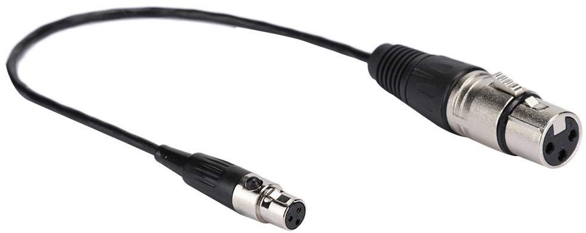 SnelShoppen - Mini XLR Female Plug naar Standaard XLR 3-Pin Vrouwelijke Connector Audiokabel voor Camera's/SLR's, Hoogwaardige Koper, Zink Legering, 1