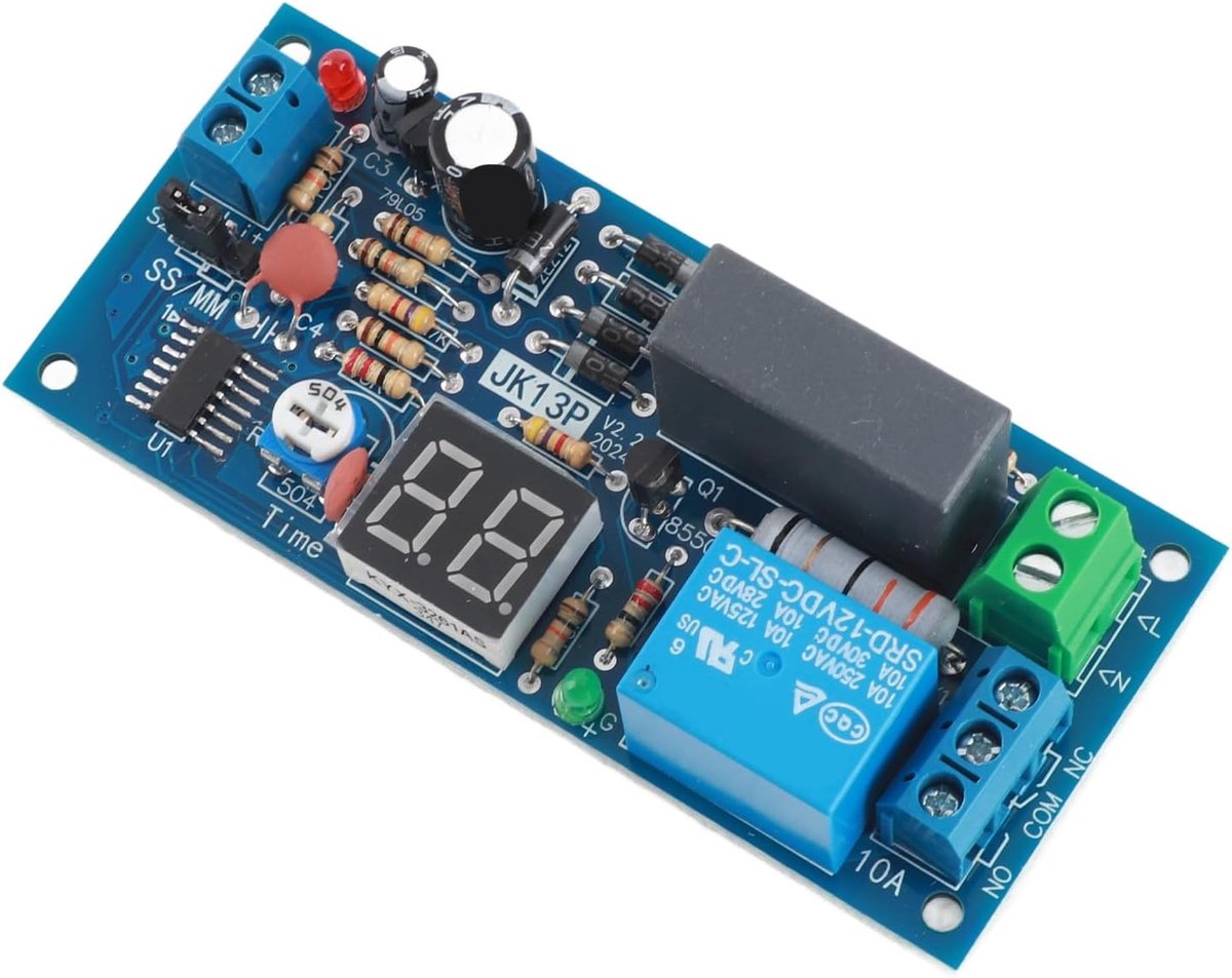 SnelShoppen - Delay Relay 220VAC Module met Countdown Tijd 1-99 Seconden of 1-99 Minuten - Digitale Weergave - Ideaal voor Automatisering en Sturing