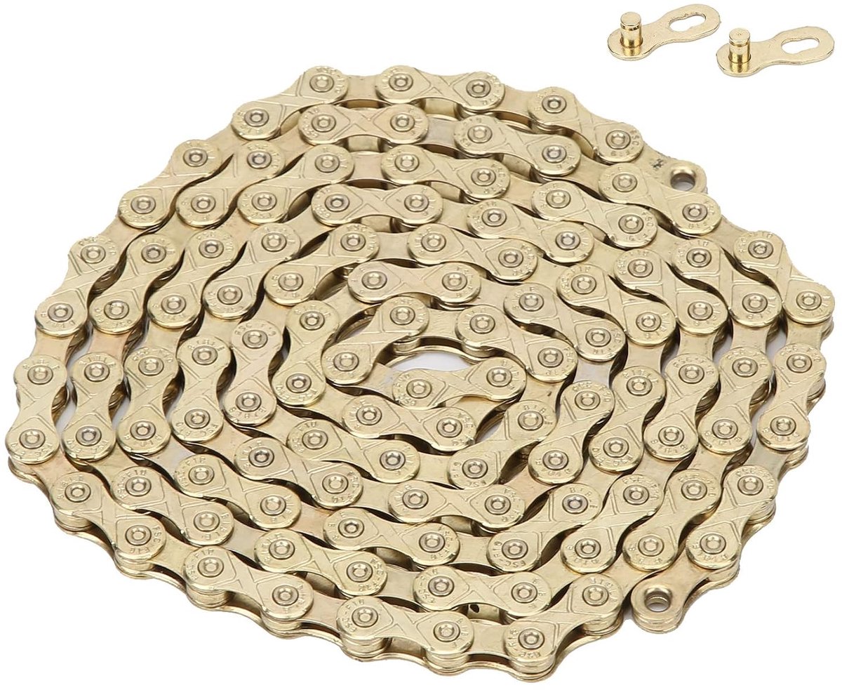 SnelShoppen - Mountainbike Ketting, Stalen Fietsketting, Slijtvast, Verstelbaar, 10 Versnellingen Fietsaccessoires, Vouwbaar, Eenvoudig te Installeren