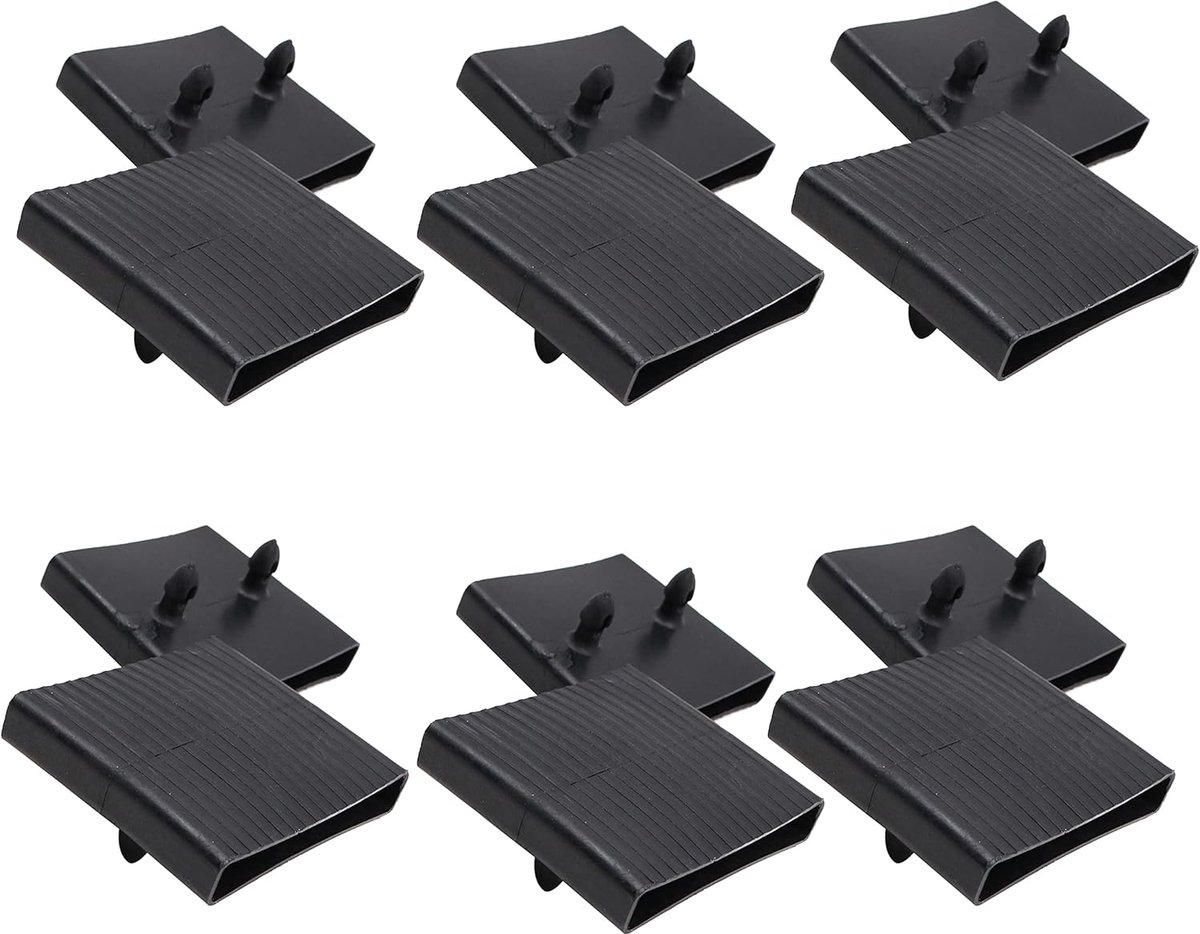 SnelShoppen - 6 Stuks Bedlat Center Caps Houder voor Vervanging Plastic Bedlat Houders, Geschikt voor Eenpersoons en Tweepersoonsbedden 65mm x 9mm Zwa
