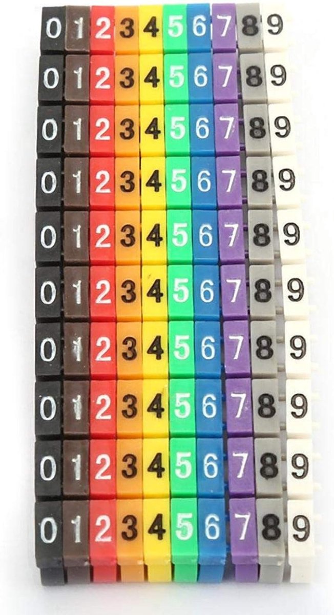 SnelShoppen - Kleurige Kabelmarkers voor Kabels - Clip-on Design - 100 Stuks - 4mm² - Duurzaam Kunststof - Ideaal voor Kleurcodering van Kabels