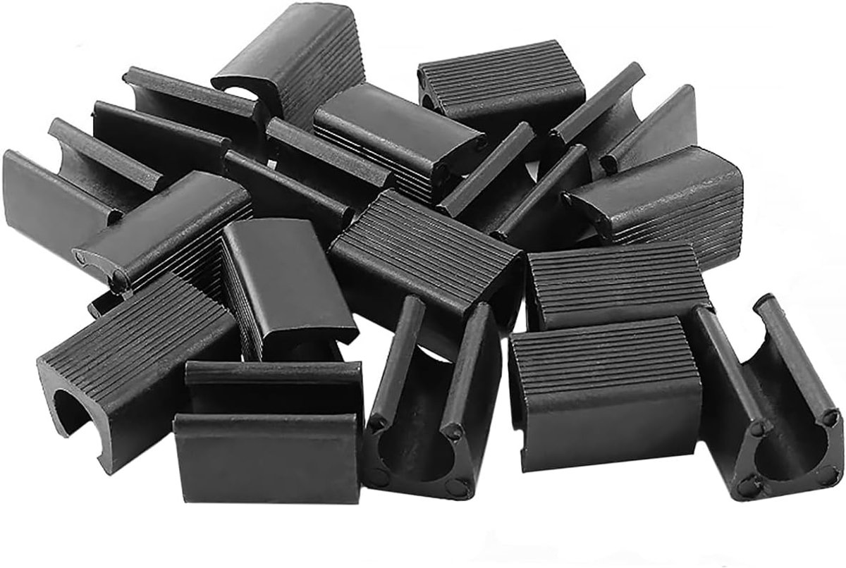 Plastic stoelbasis 12mm - U-vormige buiskappen - Zwart - Beschermt vloeren - ShopVlot