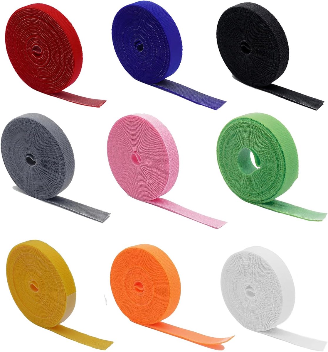 Self Adhesive Gripping Tape, 10 Roll Cable Ties, Reusable Adhesive Tape, Nylon Fastening Tape, for DIY Sewing - ShopVlot