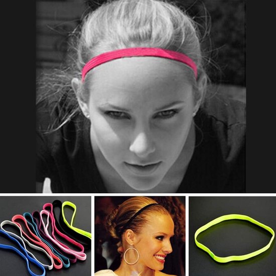 Set van 14 Elastische Sport Haarbanden, Antislip, Rekbaar en Dun voor Hardlopen, Yoga en Voetbaltraining — afbeelding 3
