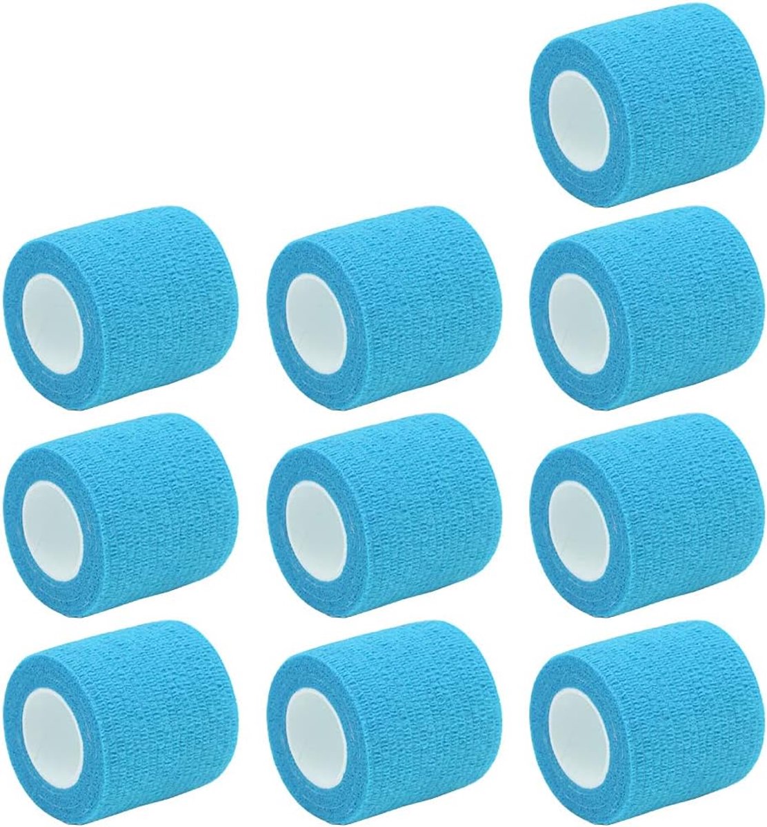 Cohesieve verbandbanden 10 rollen - lichtblauw - 5 cm x 4,7 m - ideaal voor sportwonden - SnelShoppen