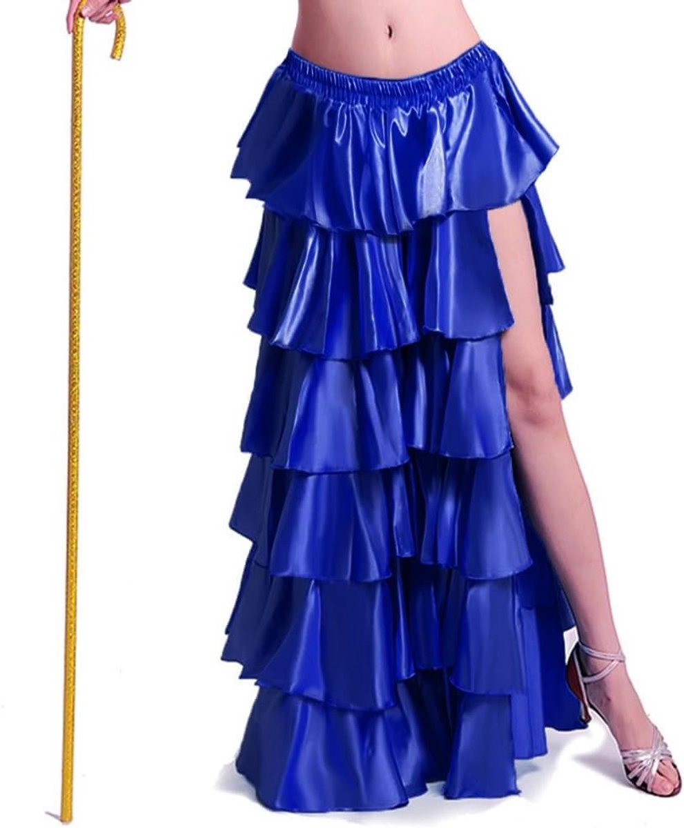 Elegante Lange Satijnen Rok voor Buikdans, Perfect voor Optredens en Feestelijke Gelegenheden, Dameskostuums en Buikdansoutfits