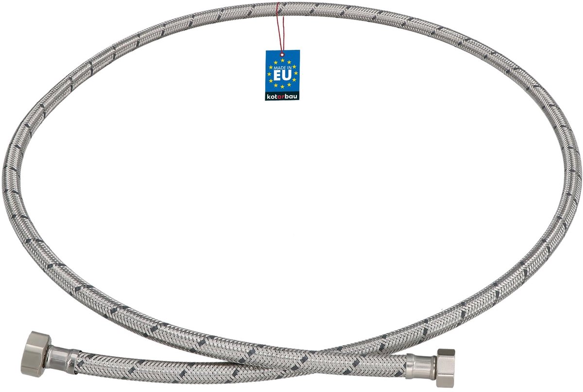 KOTARBAU® Flexibele Aansluitslang 1/2“ x 3/8“ - Flexibele Kraanslang 150 cm - Sanitaire Aansluitslang - Flexibele Verbindingsslang - Aansluitslang Armatuur - met Roestvrijstalen Vlechtwerk