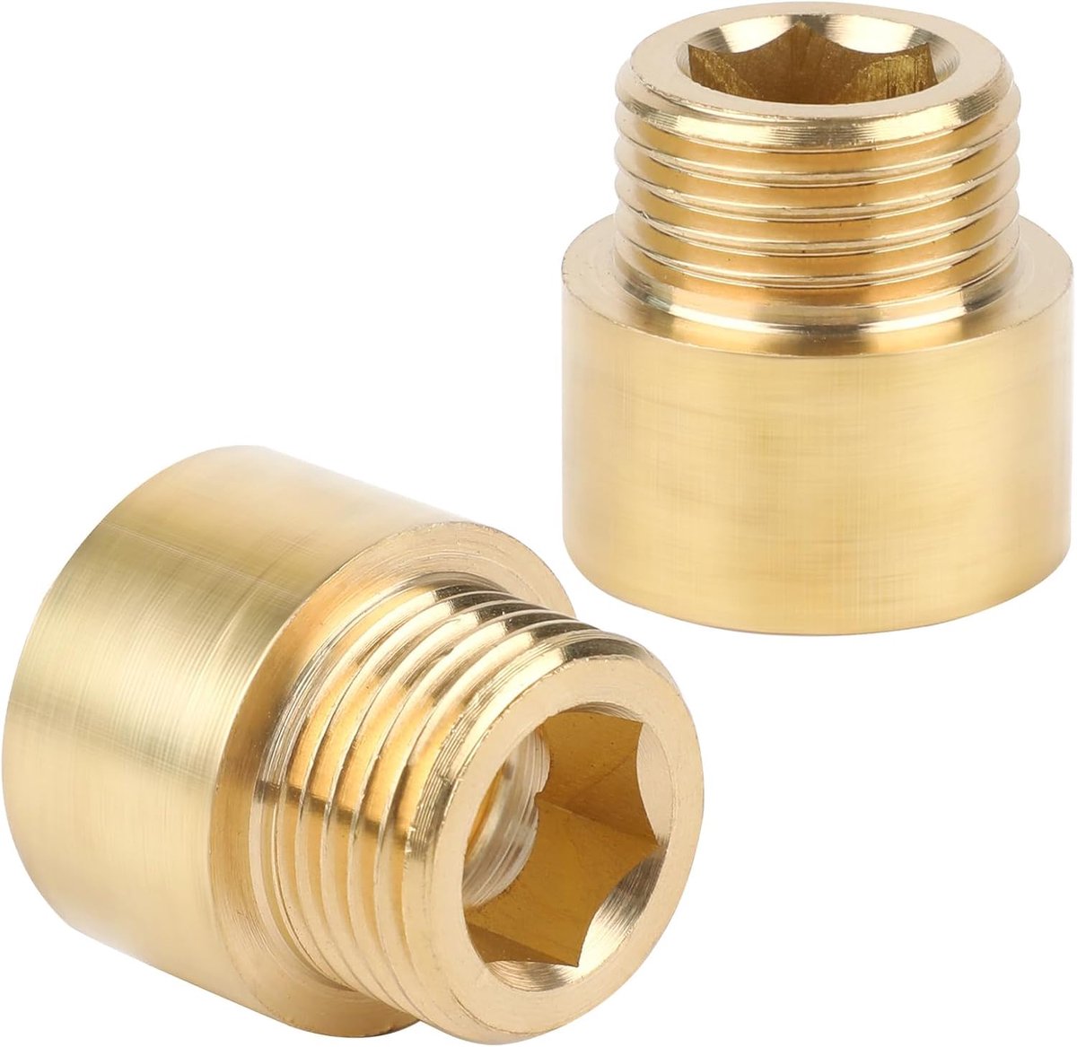 SnelShoppen - 2 stuks Messing Douchekop Verlengarm, G1/2 Mannelijke naar Vrouwelijke Schroefdraadadapter, 26 mm Pijpfitting, Douchekop Extender voor B
