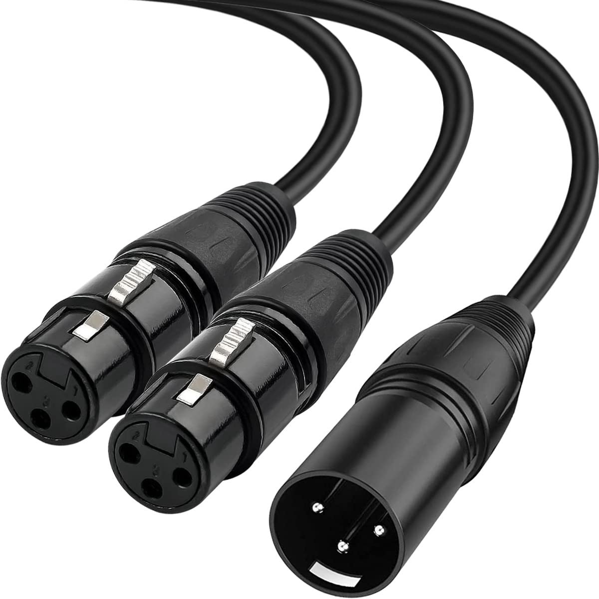 SnelShoppen - XLR Splitter Kabel, Dual Vrouwelijke XLR naar Mannelijke XLR Microfoon Y-Splitter 3Pin Gebalanceerde Microfoon Kabel, XLR Jack naar 2 XL