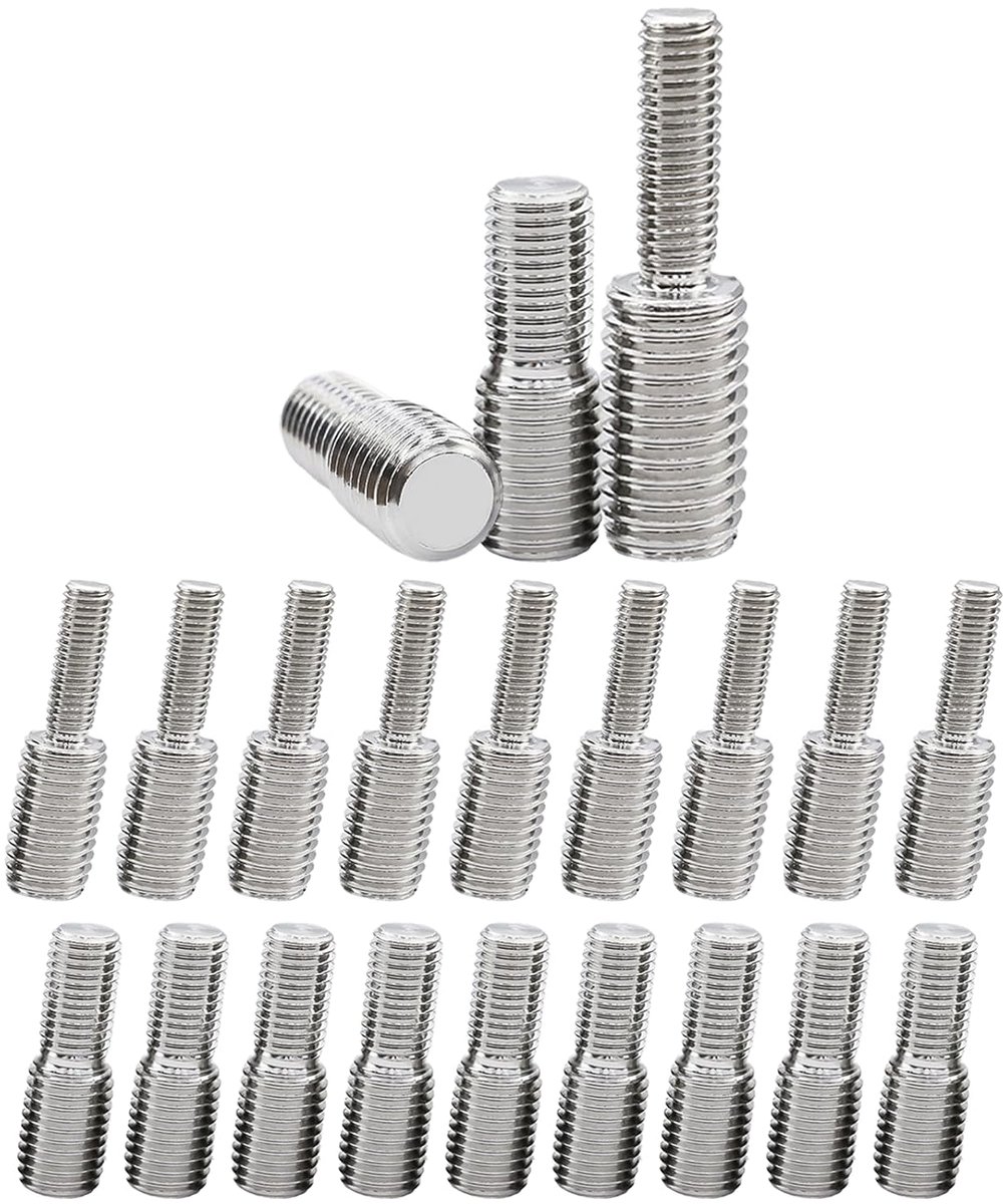 Double End Threaded Bolts M6 x 20mm to M8 x 20mm, 10pcs and M6 x 10mm to M8 x 10mm, 10pcs, 304 Stainless Steel Stick - ShopVlot