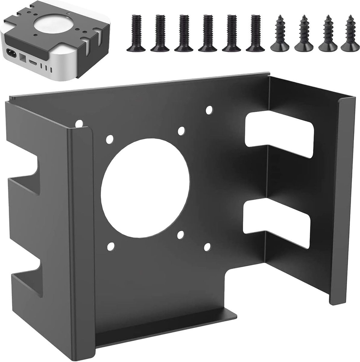 Onderbureau Houder voor Mac mini M4 - Aluminium - Wandmontage - Bescherming tegen diefstal - ShopVlot