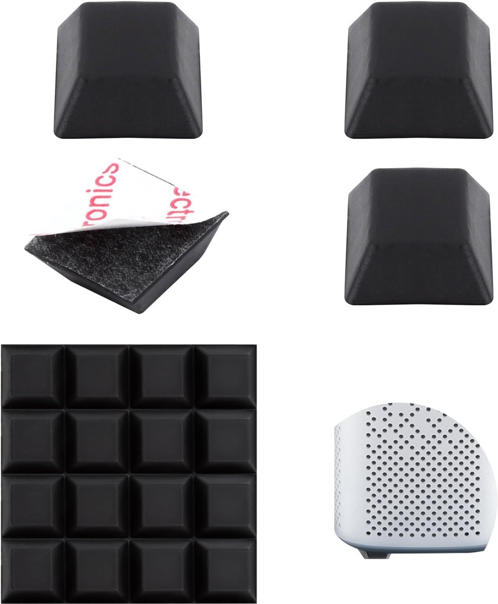 16 Pack Rubber Buffer Self Adhesive Black Silicone Anti-Vibration Pads Rubber Feet for Furniture Speaker Electrical - SnelShoppen