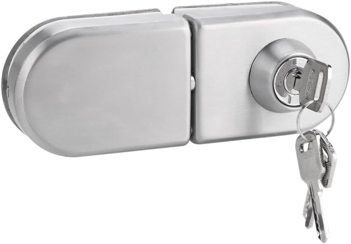 SnelShoppen - Glass Door Anti-diefstal Beveiligingsslot 10~12mm RVS Sleutels Open/Dicht voor Thuis Hotel Kantoor Badkamer
