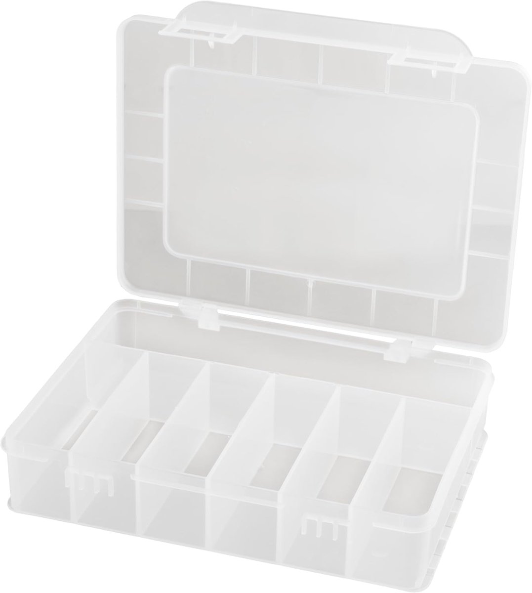 SnelShoppen - Transparante Doos Organizer 180x149x40 mm met 7 Plastic Compartimenten - Ideaal voor Hobby, Keuken, Kantoor en Opslag