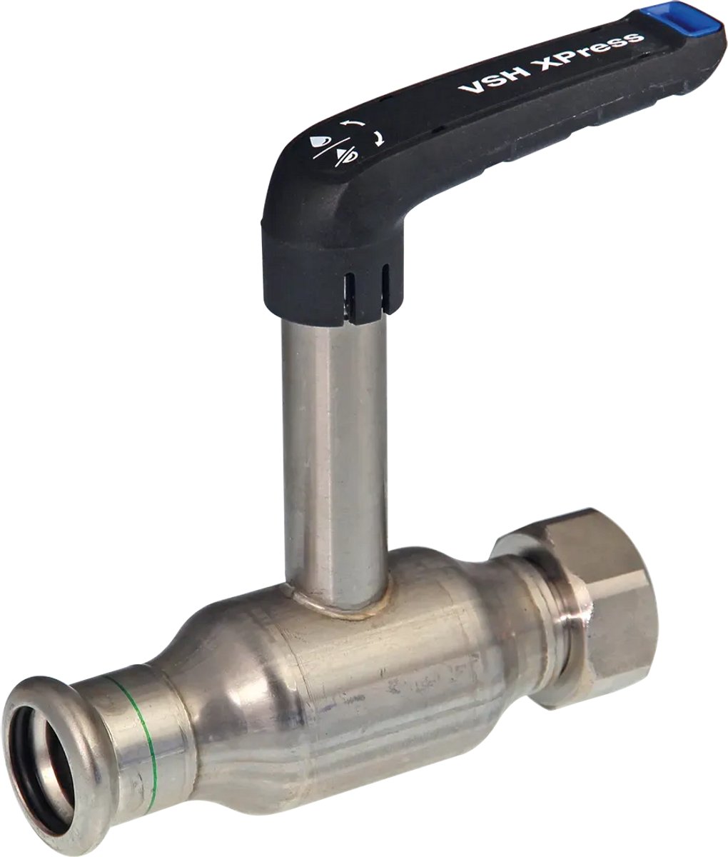 VSH XPress FullFlow RVS kogelkraan verlengde spindel met koppeling b/b 54xG2 1/4" (DN50) Type XPR21401, 2050001401