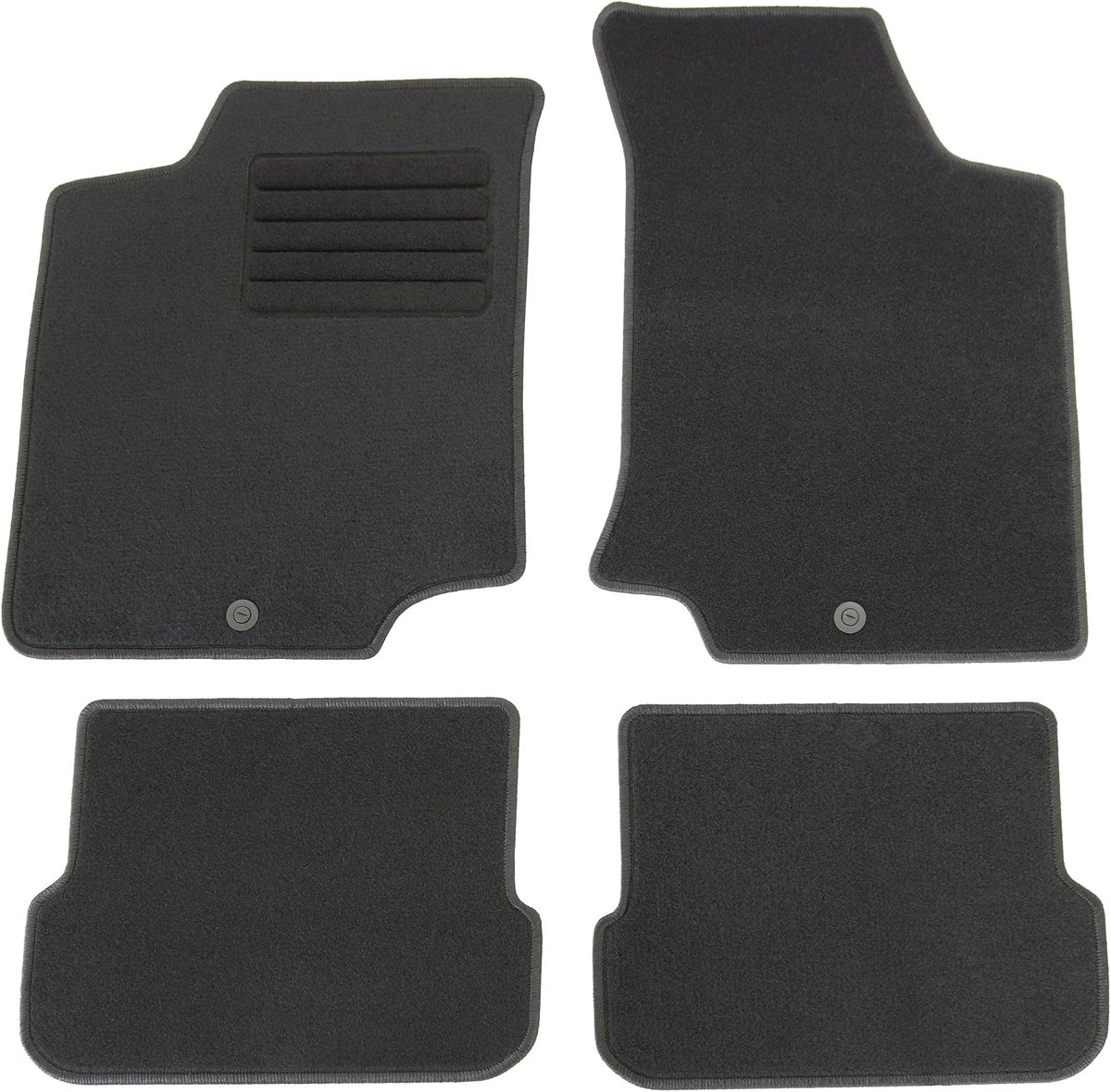 SnelShoppen - Velours Vloermatten Set Zwart voor VW Golf 3 Cabrio 9/93-2/98 - 4 Stuks met Hakbescherming