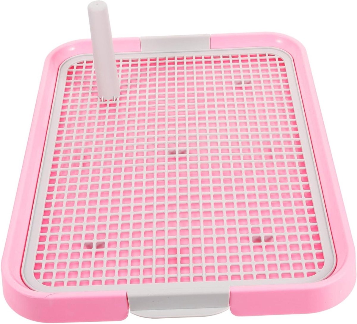 Huisdier Toilet - Hondenpotje Plasbak - Huisdier Zindelijkheidstraining - Met Staande Plaspaal - 49x37cm - Roze
