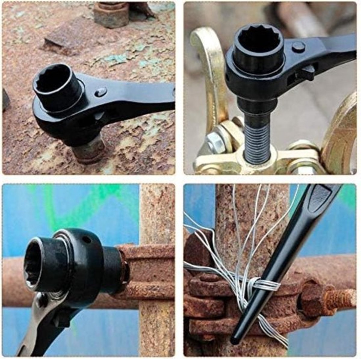 Robuuste 19-21mm Ratchet Podger Spanner voor Steigers - Duokop Handgereedschap met Snelle Ontgrendeling, Ideaal voor Bouw, Constructie en Steigerwerkzaamheden
