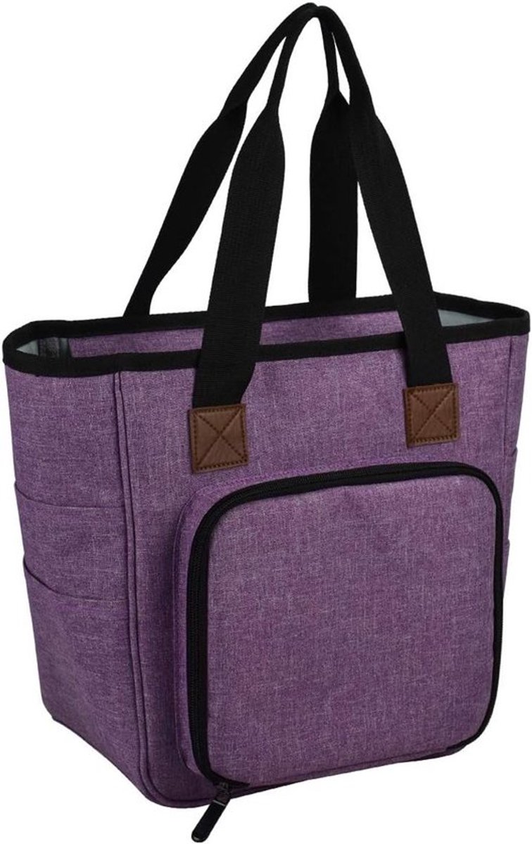 Organizer Bag voor Naaibenodigdheden met Ruimte en Compartimenten, Ideaal voor Haaknaalden en Naaikit Opslag (Paars)