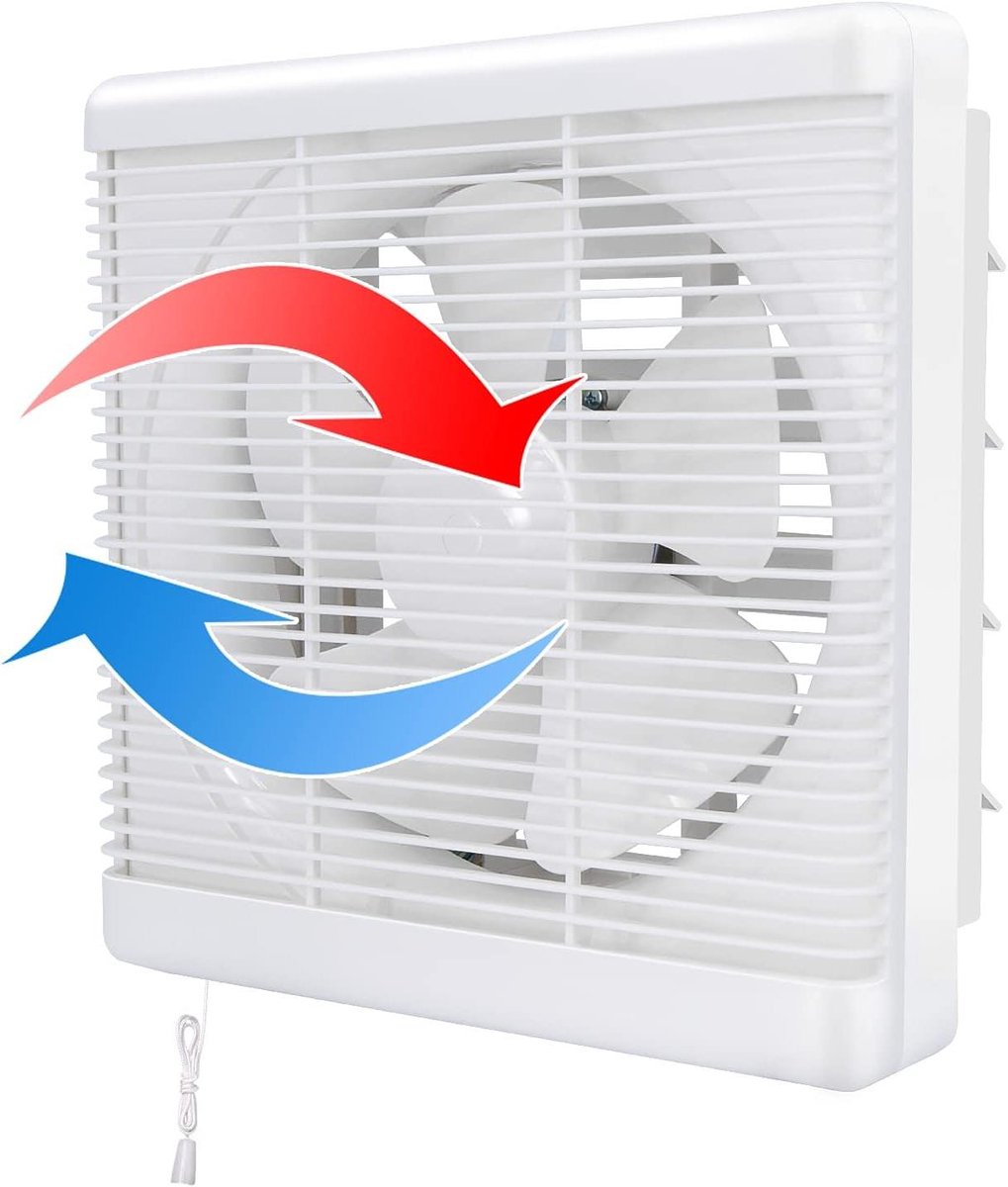 Ventilator - Afzuiger - Lucht Verversen - Dubbele Richting - 150 mm - Wit