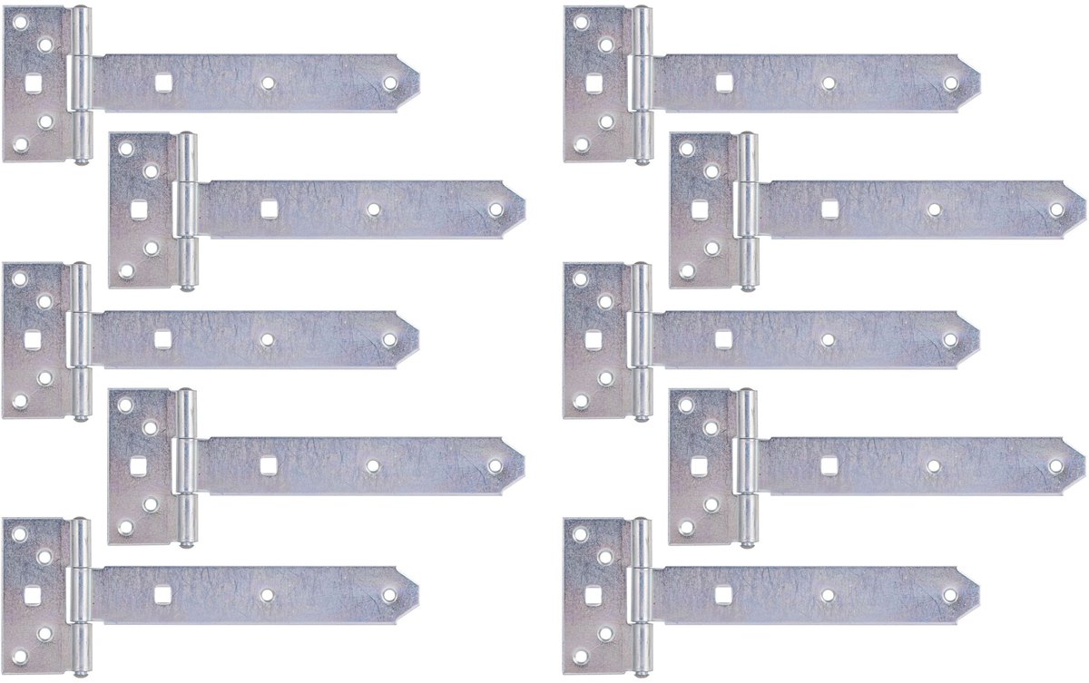 Alberts 844318 kruisscharnier | met ingeperste stift | galvanisch verzinkt, gechromateerd | band 192 x 34 mm | scharnier 90 x 45 mm | Set van 10