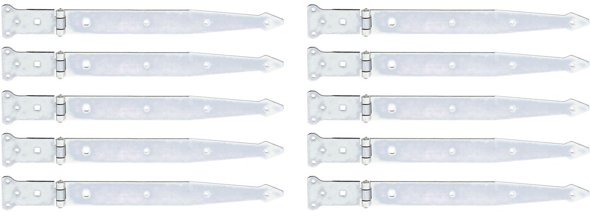 Alberts 845575 Gooiende hanger | met geklonken pin | verzinkt, dikke laag gepassiveerd | scharnier 400 x 45 mm | scharnier 101 x 63 mm | Set van 10