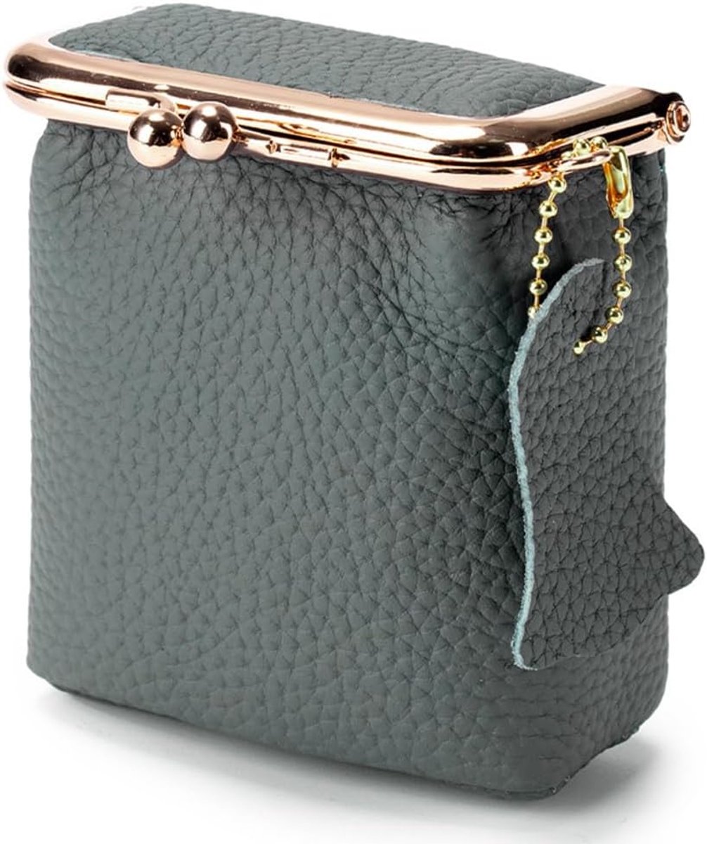 SnelShoppen - Mini Sieraden Doos Leren Lippenstift Hoesje Draagbare Vintage Muntportemonnee Organizer voor Reis Halsketting Armband Opslag Groen 8cm x