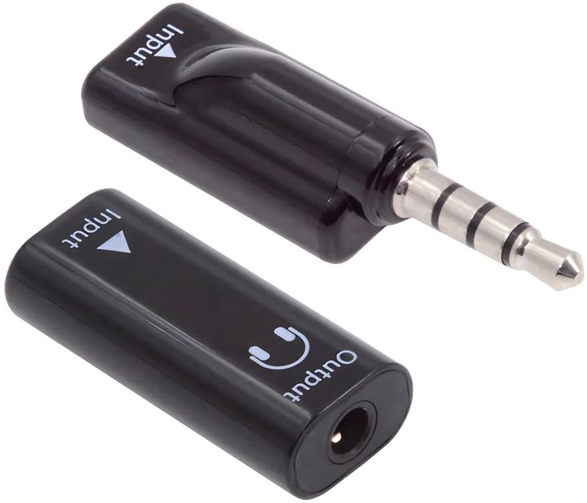 SnelShoppen - 2 Stuks USB-C naar 3.5mm Audio AUX & MIC Geluidskaart Adapter, 16bit 48kHz, Perfect voor Laptop, Tablet & Telefoon, Plug-and-Play, Geen