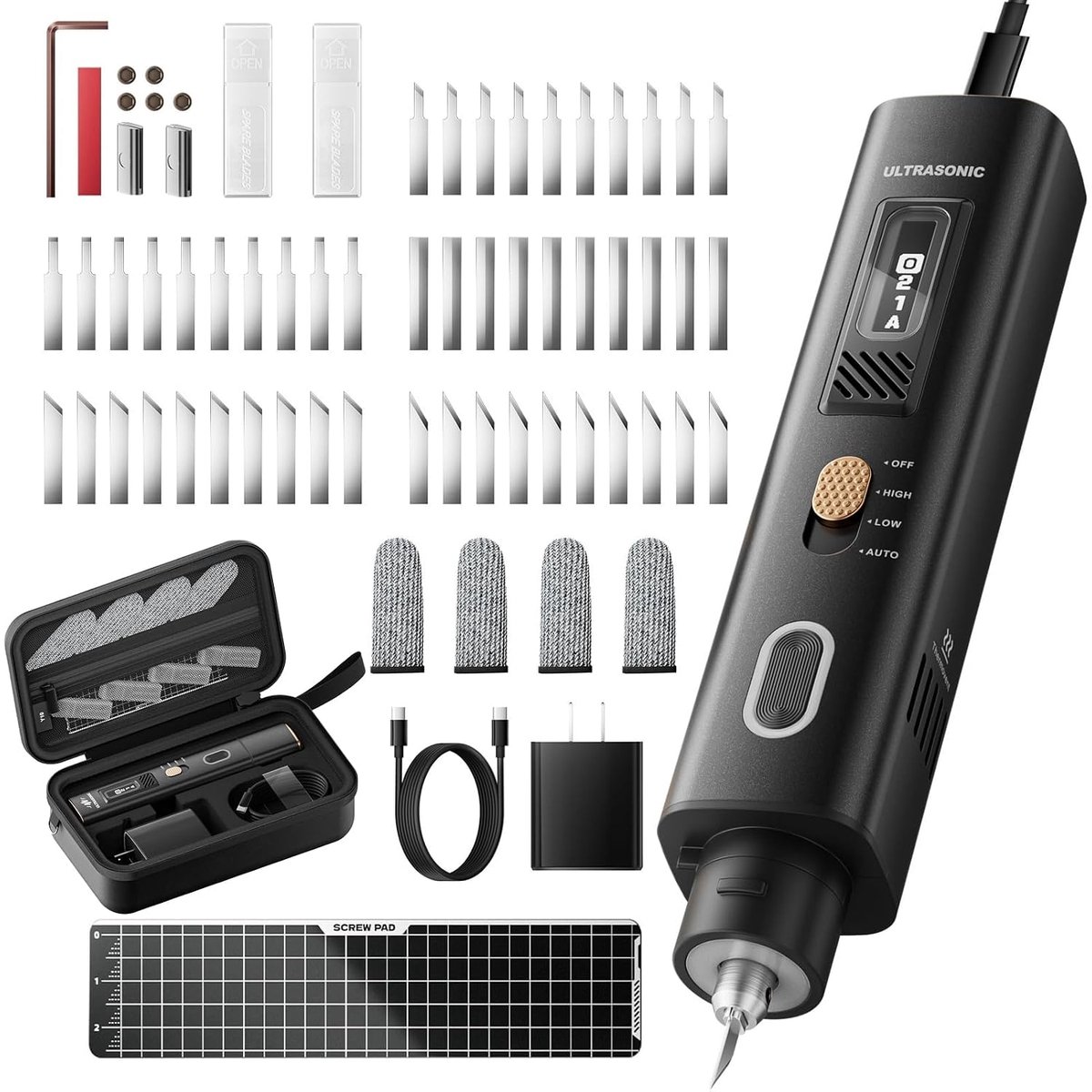SnelShoppen - Ultrasonische Snijder en Polijstmachine, 40kHz Vibration 2 in 1 voor 3D Printen, Houtbewerking, Prototypes, DIY, EU Stekker