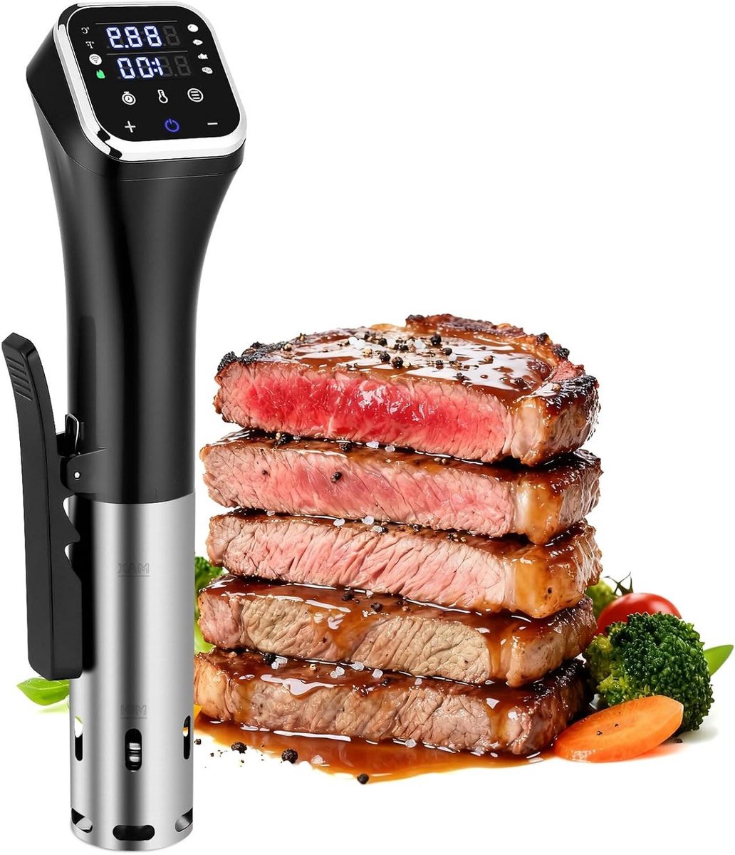 Precisie Garer - Wateroven - Koken - App Bediening - 1100 Watt - Zwart