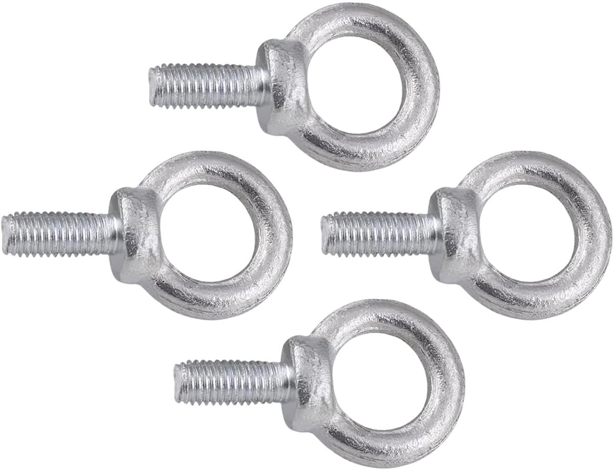 SnelShoppen - Gegalvaniseerde Stalen Oogbout M10x25mm (4 Stuks) voor Heffen, Hijsen en Ophangen in Huis en Tuin, Schouderoogbouten voor Diverse Toepas