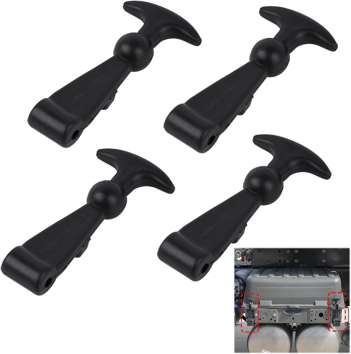 Rubber bonnet holders 126mm - T-handle clips - Universele elastische haken - Voor stevige bevestiging - ShopVlot