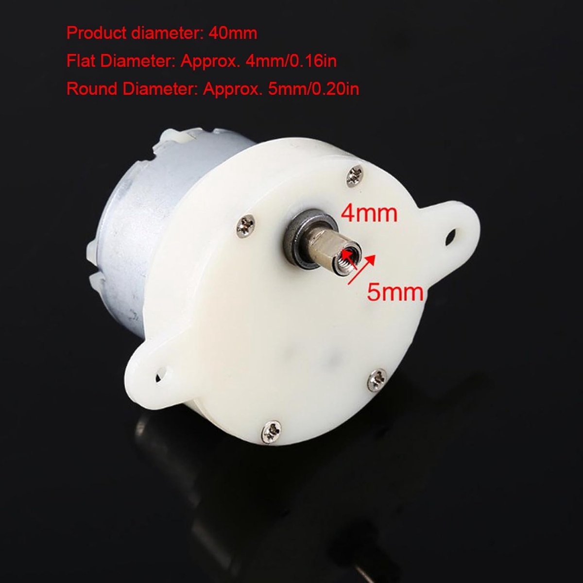 SnelShoppen - DC 12V Gear Motor, Lage Snelheid Elektrische Motor met Hoge Koppel, Omkeerbaar, 40 mm Diameter, Ideaal voor Displaystand, Ambachten en S