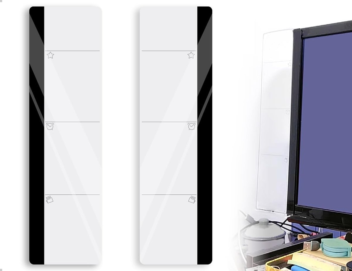 Acryl memo borden - 2 stuks - medium formaat - geschikt voor computer schermen - organiseer je notities - ShopVlot