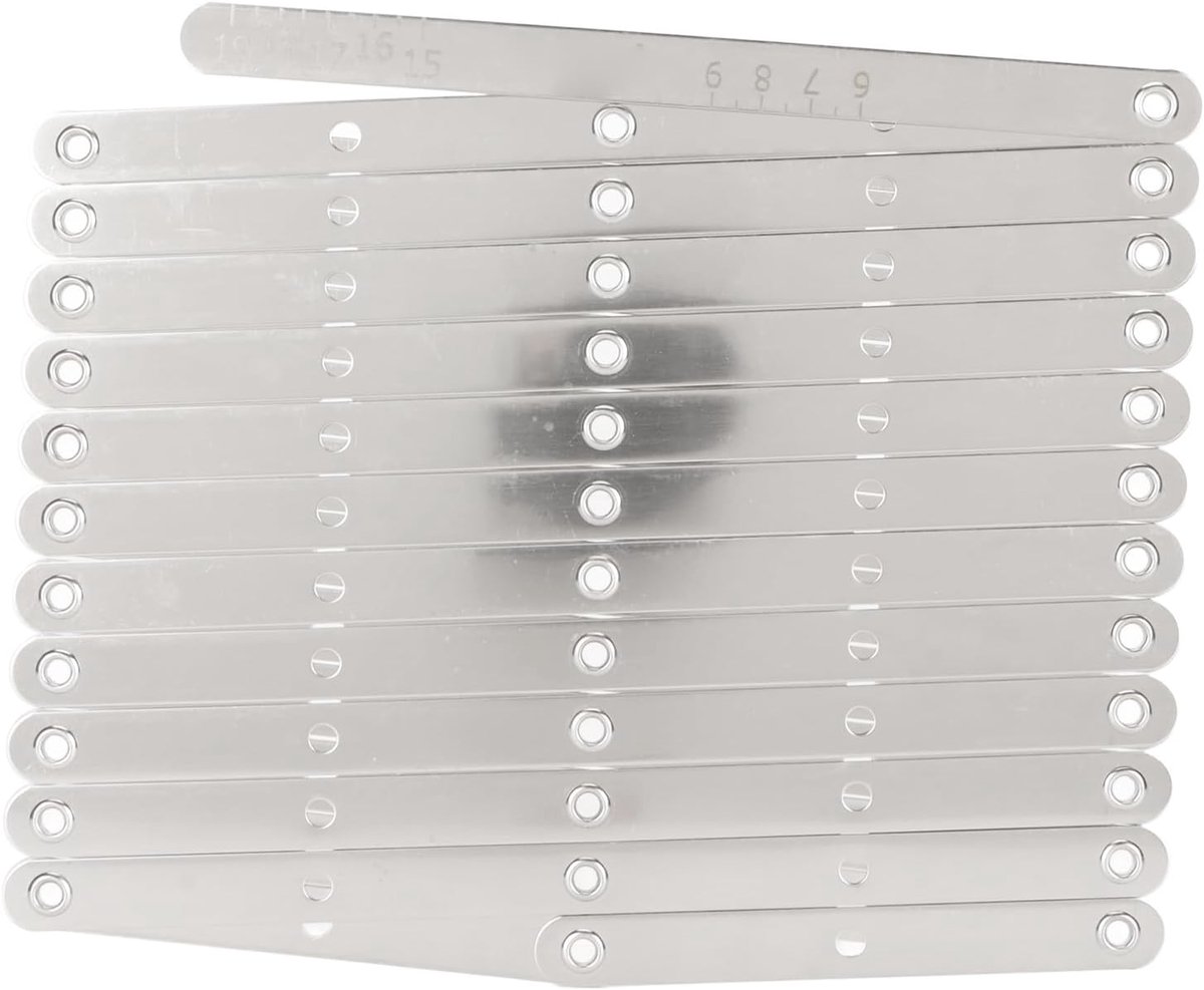 SnelShoppen - Aluminium Uitbreiding Naaimaat Multifunctioneel Verstelbare Lengte Knopgeleider Afstandapparaat voor Knoopgatgordijnen, 24x18,5 cm, Prem