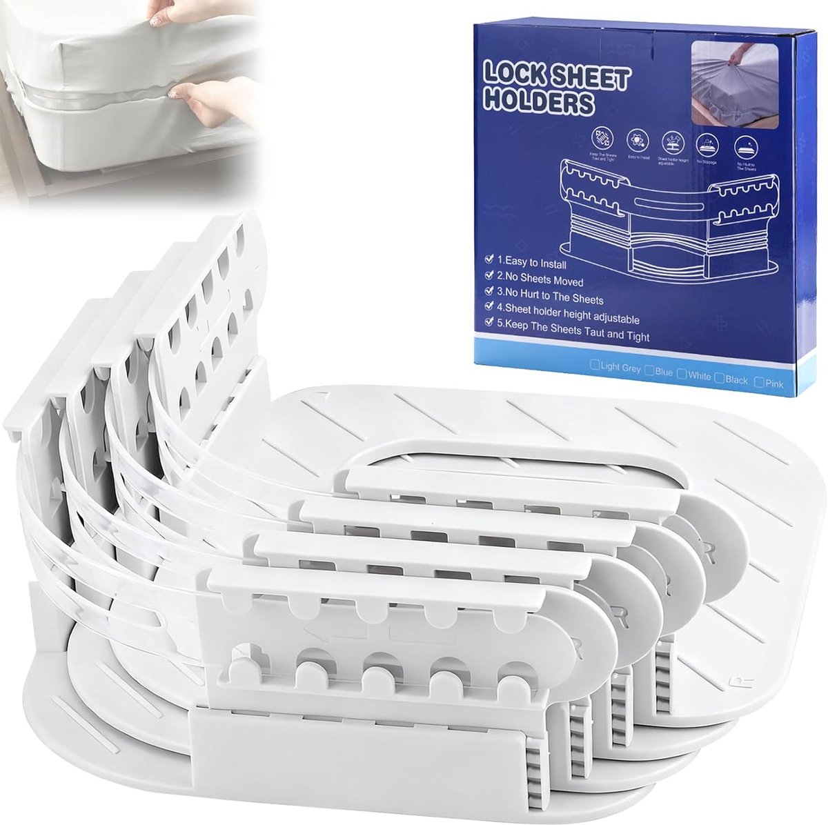 SnelShoppen - Fitted sheet met sluitstrips, 1 stuk, elastisch beddengoed, geschikt voor eenpersoonsbedden, ademend katoen, ideaal voor dagelijks gebru