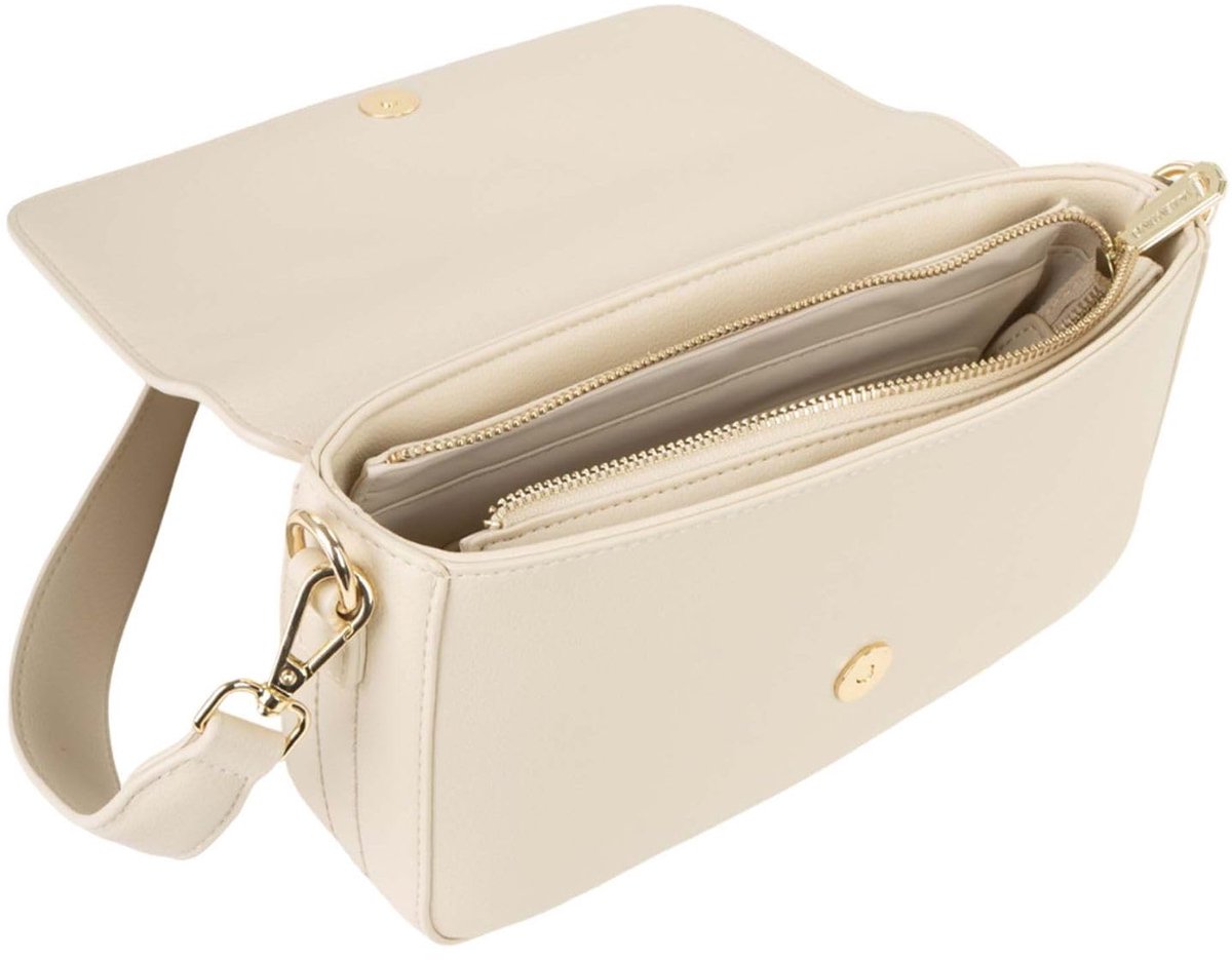SnelShoppen - VALENTINO schoudertas AURY RE Flap Bag Ecru beige, stijlvolle dameshandtas, duurzaam materiaal, perfect voor uitgaan, casual gebruik en