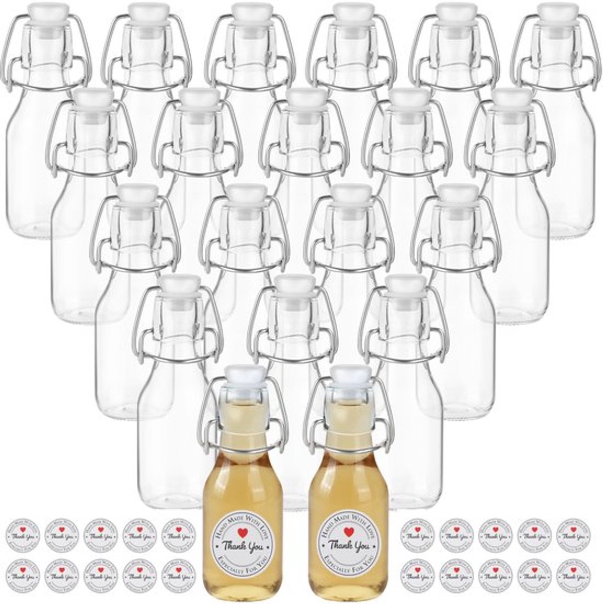 Glasfles 120ml - Beugelfles - Herbruikbaar - Luchtdicht - Voor sap/olie - Duurzaam glas
