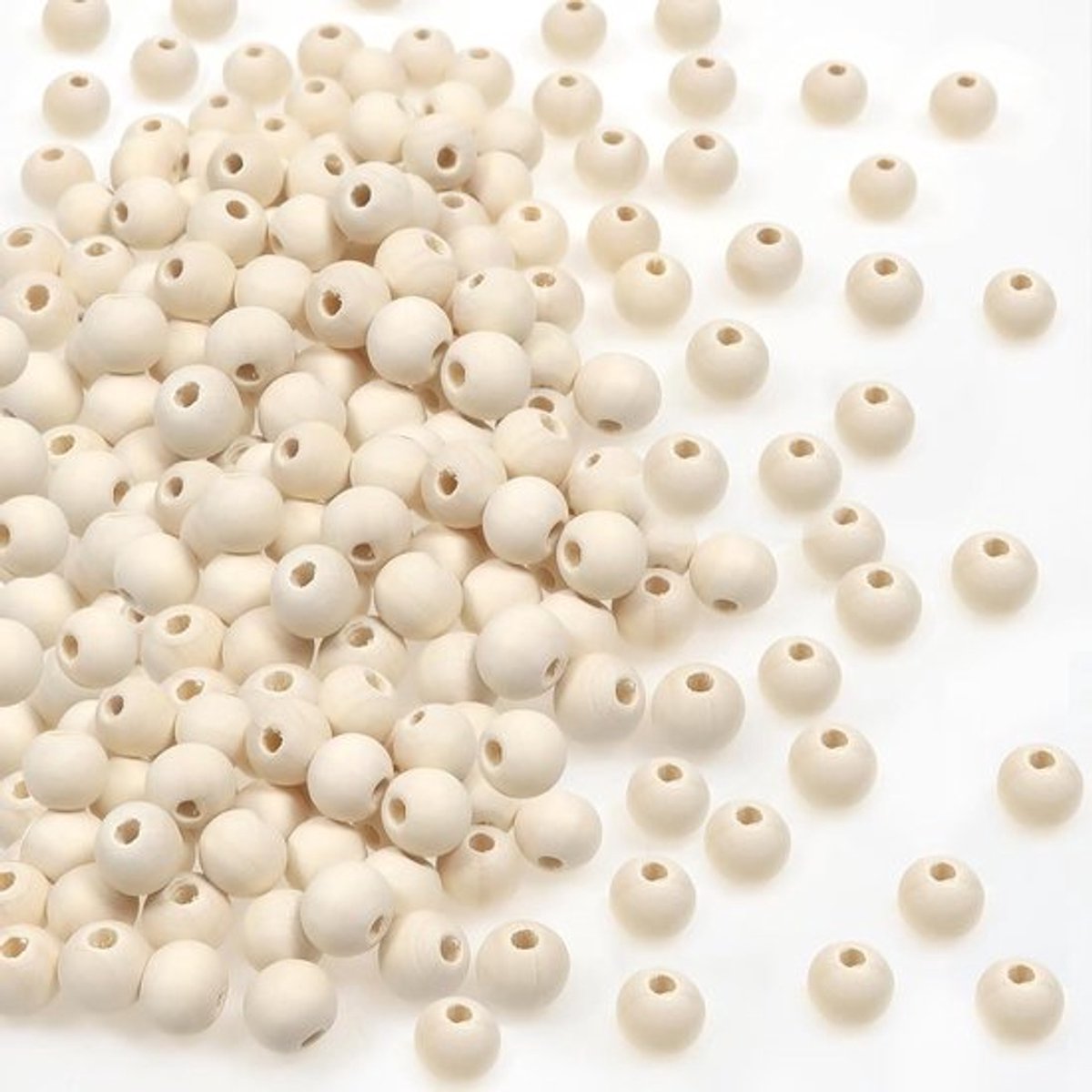 1000 Stuks 6mm Natuurlijke Houten Kralen - Ronde Losse Spacer Kralen voor DIY Sieraden Maken en Creatieve Projecten