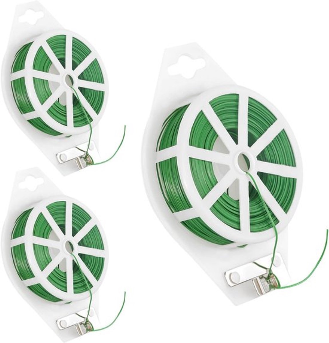 Groene plantdraad voor tuin, 3 rollen van 100 m, binddraad voor bloemen en klimplanten, ondersteuning en decoratie