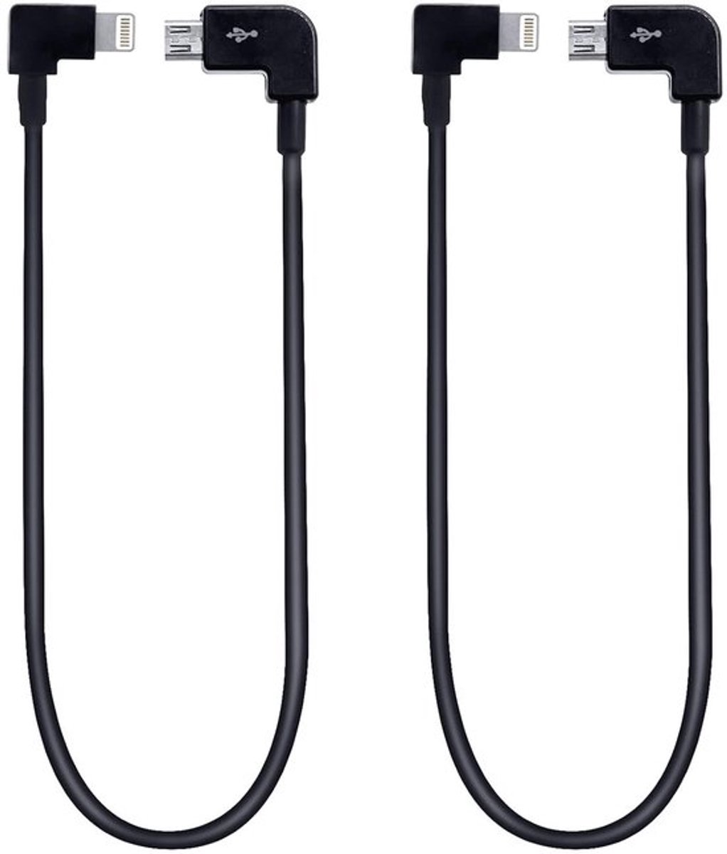 2 Stuks Micro USB Kabel 29cm Nylon Data Kabel voor DJI Mavic Mini, Mini Zoom, PRO, AIR en Spark Besturingselementen