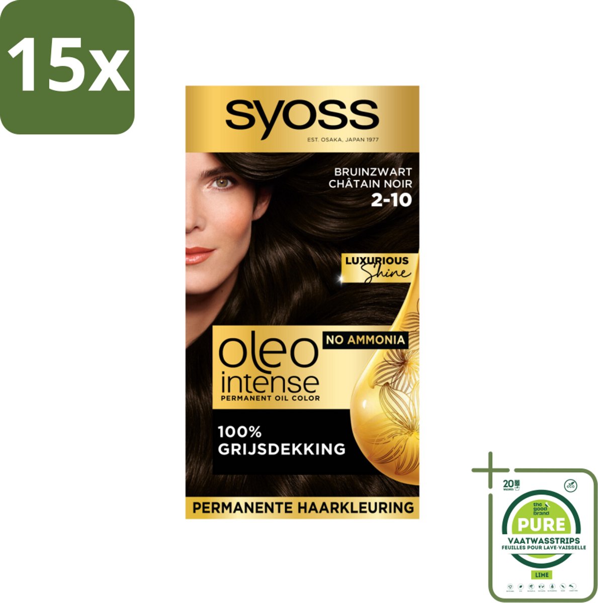Syoss Oleo Intense - Haarverf - 2-10 - Bruinzwart - 115ml x 15
