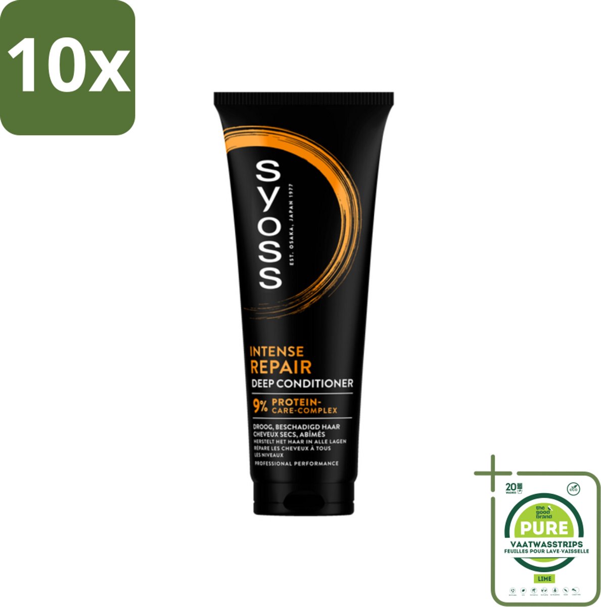 10 x Syoss - Repair - Conditioner - Herstelt & Versterkt - 250 ml - Grootverpakking - Haar Conditioner - Herstellende Conditioner - Conditioner Droog Haar - Conditioner Beschadigd Haar - Syoss Conditioner