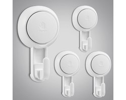 SnelShoppen - ilikable badkamer zuignap haken 4 pak, sterke zuignappen voor badhanddoek, sleutels, geen boren, max belasting 5 kg, herbruikbaar, ideaa
