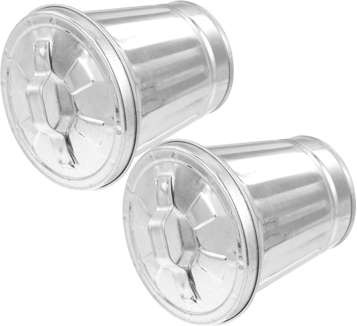 SnelShoppen - Compacte Galvanized Iron Afvalbak met Deksel, 2 Stuks, Veelzijdige Prullenbak voor Kantoor, Thuis en Bureau