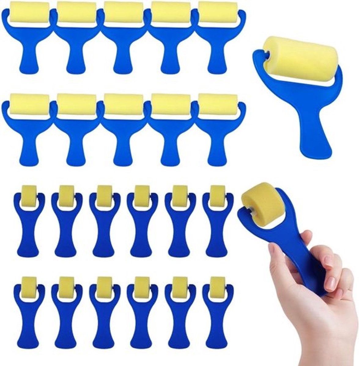 32 Stuks 2 Maten Verfroller Sponsborstel, Creatieve DIY Verf Tools voor Schilderen en Kunstprojecten