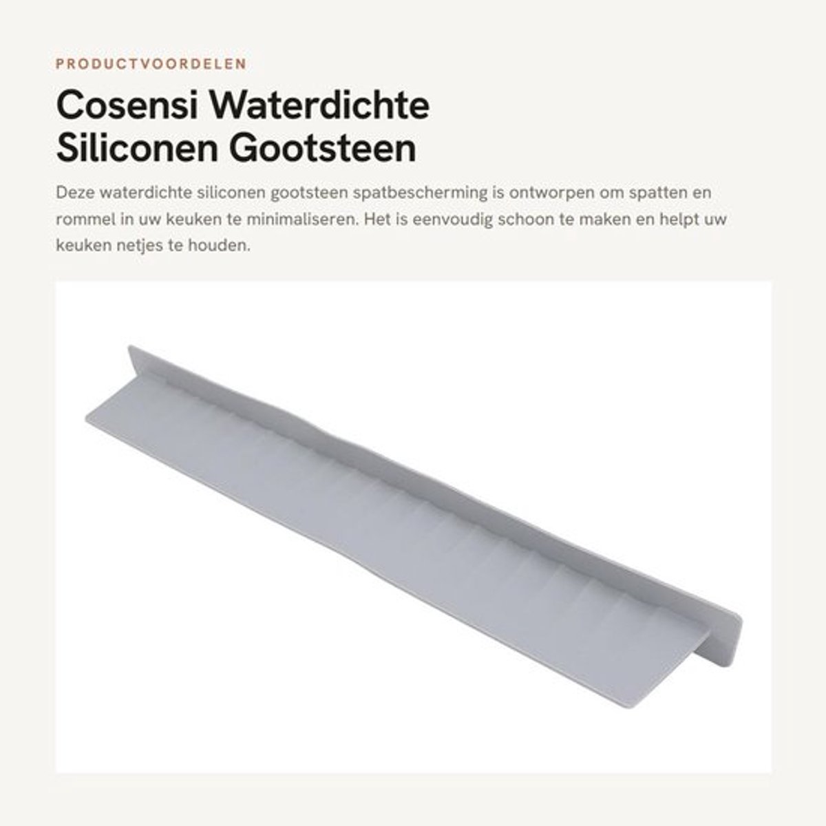 Gootsteen Spatbescherming Waterdicht - Siliconen Materiaal - Multifunctionele Backsplash Bescherming - Flexibel Ontwerp - Eenvoudig Schoon te Maken - Effectieve Isolatie - Keukenbescherming